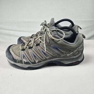 Salomon X Ultra Pioneer Oil Green Castor‎ Gray Outdoor Shoe Women's Size 8.5